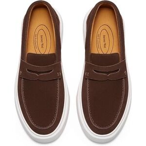 NIB Journey West Women's Brown PU Suede Penny Loafer Slip On Shoes Sz 8.5